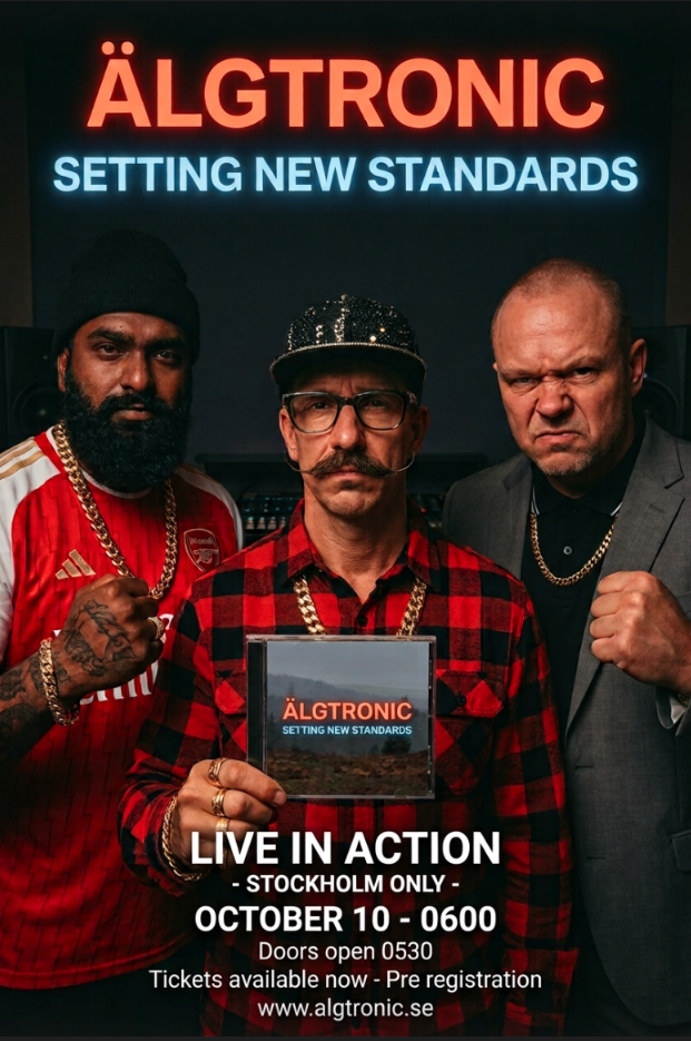Älgtronic band poster for the Setting New Standards secret concert